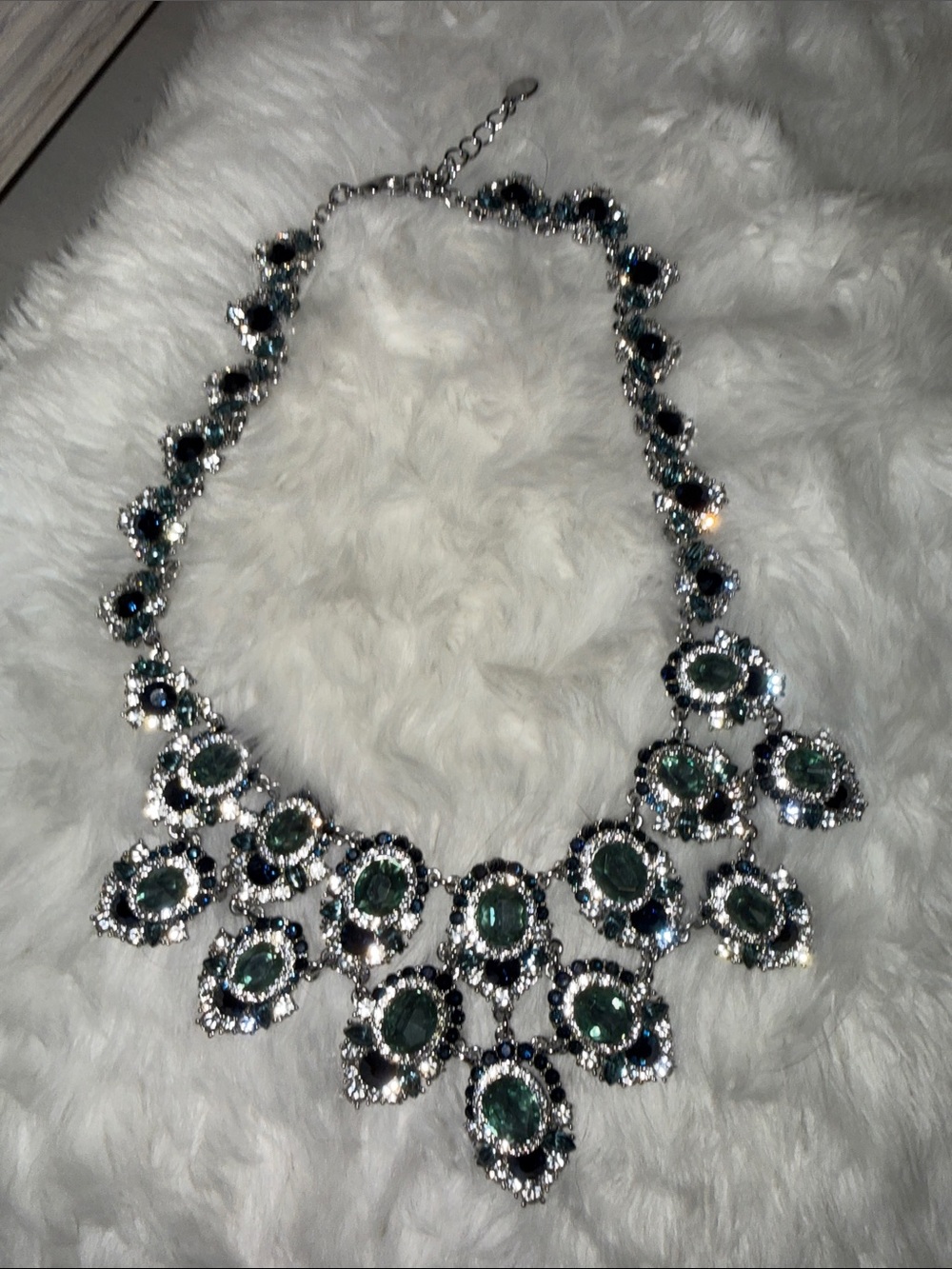 Never worn Emerald-Tone Crystal Bib Necklace - Women Jewelry